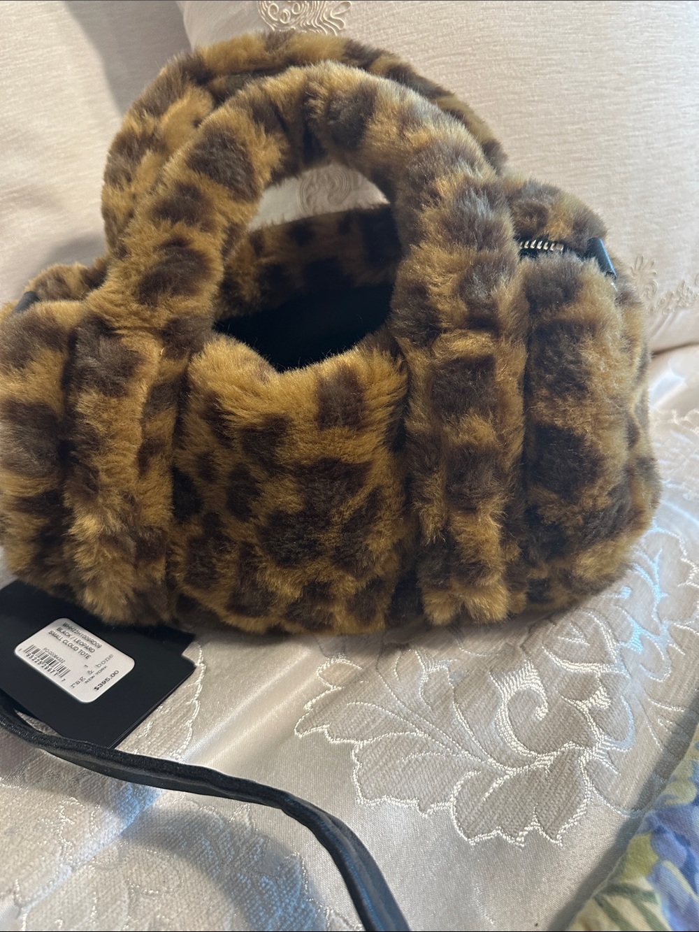 rag & bone Leopard Print Faux Fur Small Tote in Brown and Black - Picture 5 of 6
